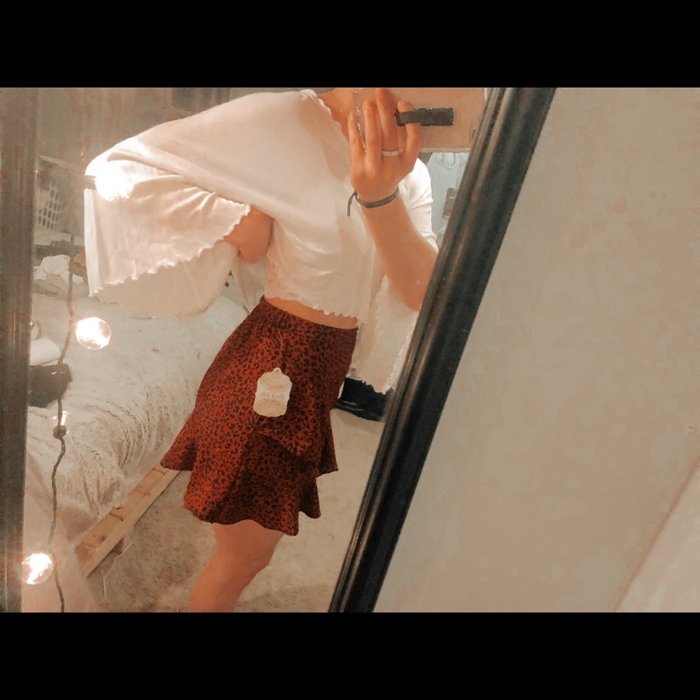 Altar'd State Red cheetah print skirt